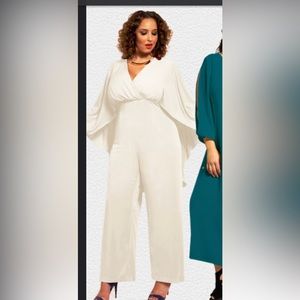 Ivory Monif C Tasha jumpsuit New 3x